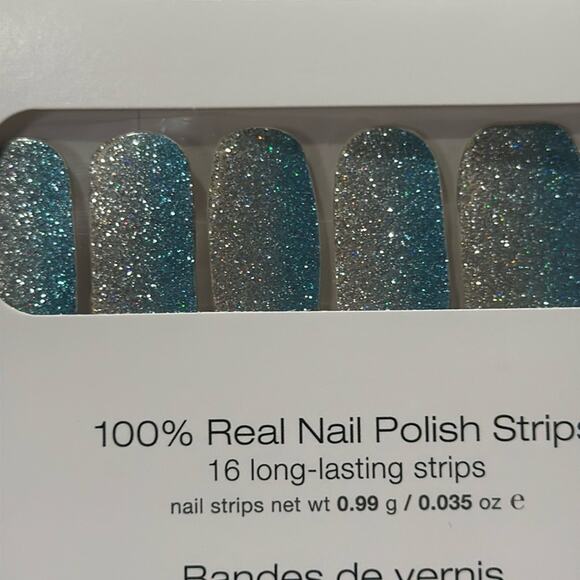 Color Street Other - NWT Color Street "French Riviera" Blue Silver Glitter Nail Strips